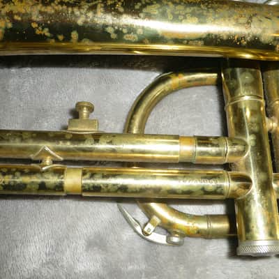 Vintage Silvertone Cornet 1968 - 1969 made in Elkhart Indiana Vincent Bach Corp 7-c Mouthpiece FOR PARTS OR REPAIR image 14