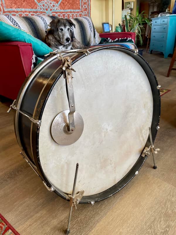 Ludwig 23 inch bass drum 1920’s - Blue wood image 1