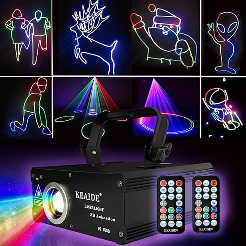 New Laser Lights For Party - Sound Activated, Dmx512, Laser Light Show, 3D Animation, Beam Effect Scan - Professional Stage Lazer Light With Remote Control, Perfect For Disco Karaoke Ktv Bar image 1