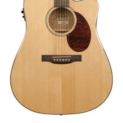 Jasmine JD37CE-NAT Dreadnought Venetian Style Cutaway Solid Spruce Top 6-String Acoustic-Electric Guitar image 4