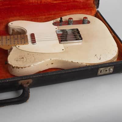 Fender Telecaster Solid Body Electric Guitar (1958), ser. #026990, black tolex hard shell case. image 13