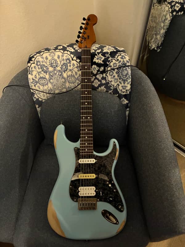 Partscaster SSH Stratocaster H/T Relic Sonic Blue SBS Alinico 2 14.5 Alinico 5 11k 10K image 1