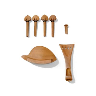 4/4 Full Size Violin Jujube Wood Fittings Set, Pegs Tailpiece Chin Rest Endpin image 5