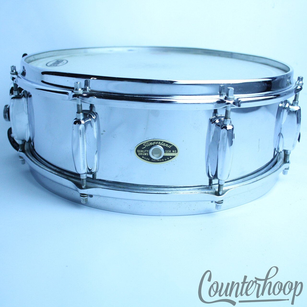 Slingerland 14x5.5"Snare Drum COW Artist 8Lug 3Ply Maple No Re-Rings Vintage80s — main photograph