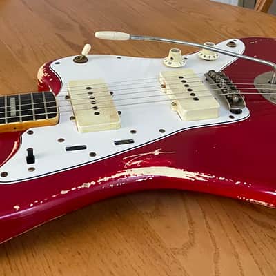 Fender MIJ JM66B Jazzmaster 1990's Candy Apple Red Nitro Relic Duncan Antiquities Spitfire Wide Bevel Pickguard image 8