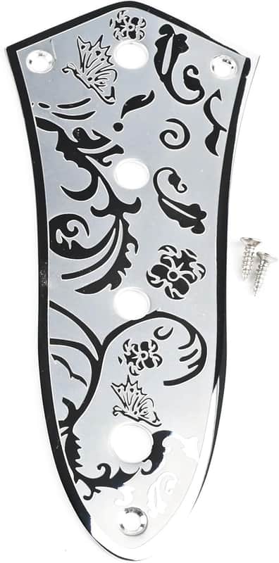 Jazz Bass Stainless Steel Engraved Control Plate - Chrome FREE SHIPPING! Bild 1
