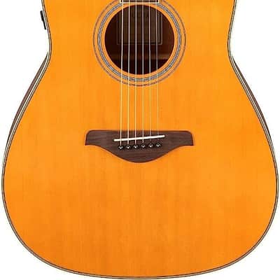 Yamaha FGC-TA Dreadnought Cutaway Transacoustic Guitar w/ Chorus and Reverb, Vintage Tint image 1