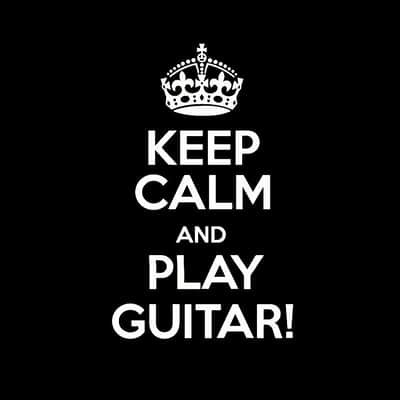 Keep Calm and Play Guitar Black T-Shirt - Medium image 1