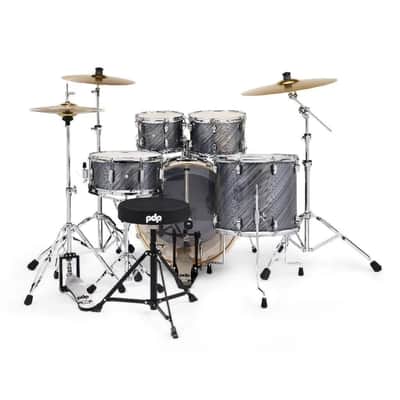 PDP Mainstage Twisted Graphite Drum Kit w/HW, Paiste 101, throne image 2