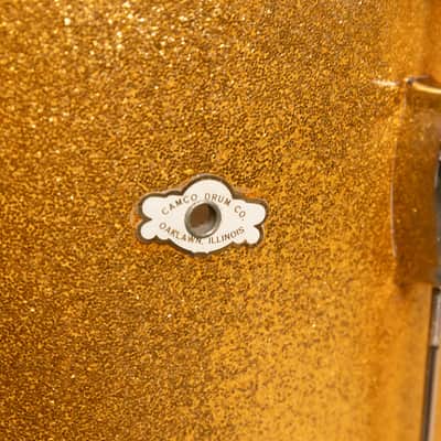 Vintage Camco 14x20 Gold Sparkle Tuxedo Bass Drum image 8