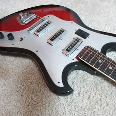 Vintage 1960s Teisco Tulio MIJ Bizarre Guitar Sunburst Garage Surf Rock image 11