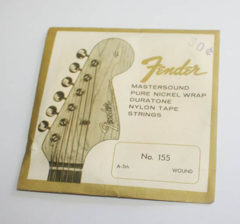 Vintage 1960 Fender Mastersound Pure Nickel Wrap Duratone Nylon Tape String 1 String A-5th #155 Wound image 1