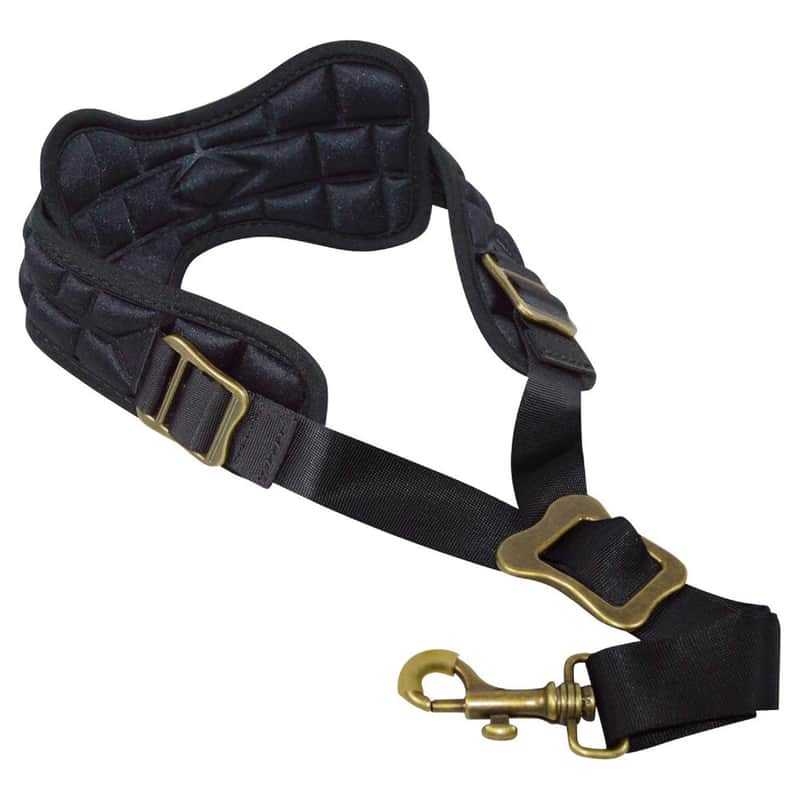 Padded Saxophone Neck Strap - Comfortable Sax Strap with Breathable, Removable & Washable Padded Neck Cushion - H04 Black image 1