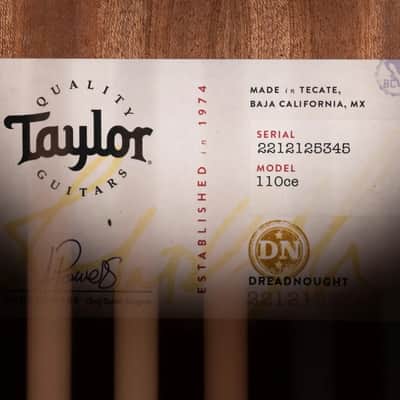 Taylor 110ce Dreadnought Acoustic/Electric Guitar - Solid Torrefield Spruce with Gig Bag image 17