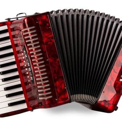 Hohner 1303-RED Piano 12 Bass Accordion Pearl Red image 1
