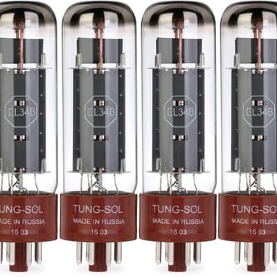 Tung-Sol EL-34B Power Tubes - Platinum Matched Quartet (2-pack) Bundle image 1