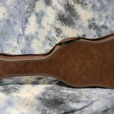 Vintage RARE 1965 Japan Soft Shell Guitar Case Greco Ibanez Guyatone Faux Lizard Print Gold Interior image 2