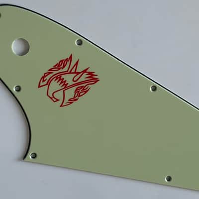 For Fit Gibson Firebird Red Logo Style Guitar Pickguard Scratch Plate 3 Ply Vintage Green image 6
