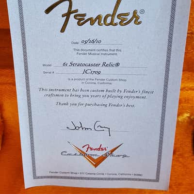 Fender Stratocaster- John Cruz Masterbuilt -Custom Shop- ’61 Heavy Relic- 2010 image 25