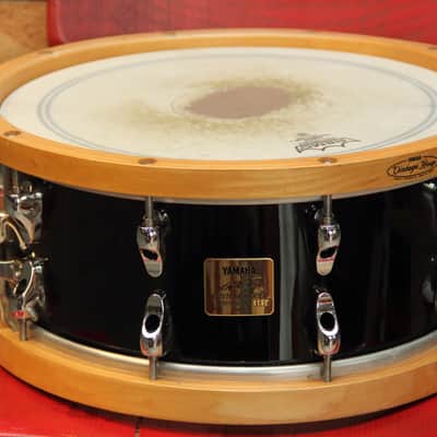 Yamaha MSD14AF Anton Fig Signature 14x6" Maple Snare Drum 2000s - Black image 8