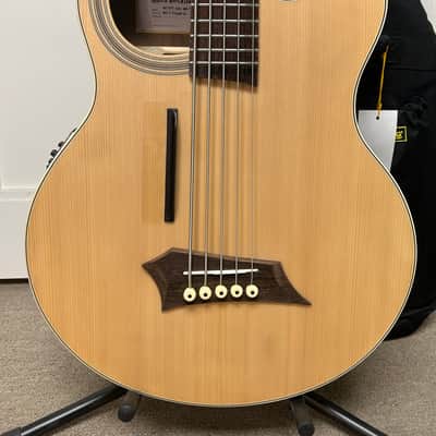 Warwick Rockbass Alien Deluxe Hybrid Thinline 5 String Acoustic Electric Bass - Natural image 2