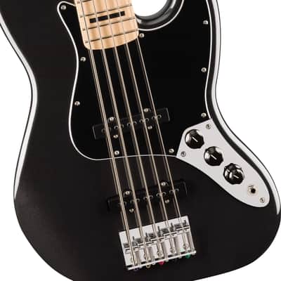 Fender Squier Affinity Series Jazz Bass V Black Metallic Electric Bass Guitar B Stock image 3
