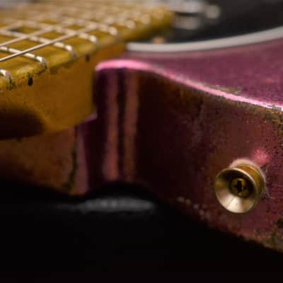 American Fender Telecaster Custom Heavy Relic Pink Gold Sparkle Colorshift! image 21