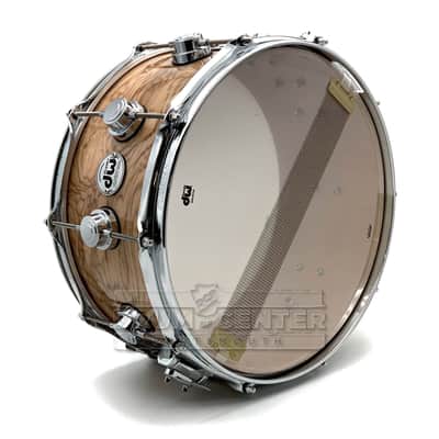 DW Collectors VLT 333 Maple Snare Drum 14x6.5 Exotic Olive Ash Burl image 4