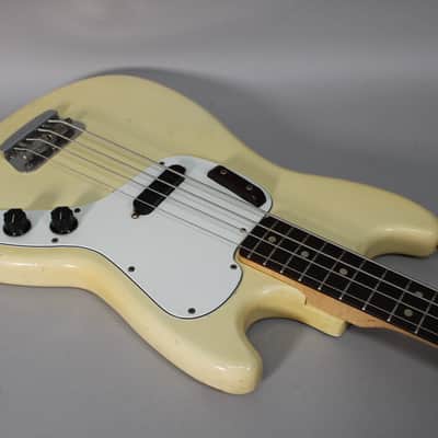 1974 Fender Musicmaster Shortscale Bass Olympic White w/OHSC image 10