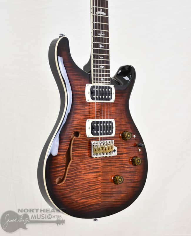 PRS SE Custom 24 Semi Hollow Piezo Orange Tiger Smokeburst (s/n: 0935) image 1