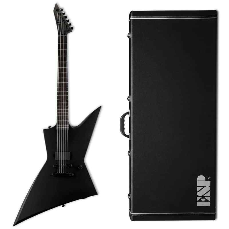 ESP LTD EX Black Metal Black Satin Electric Guitar + ESP EX Hard Case - B-Stock image 1