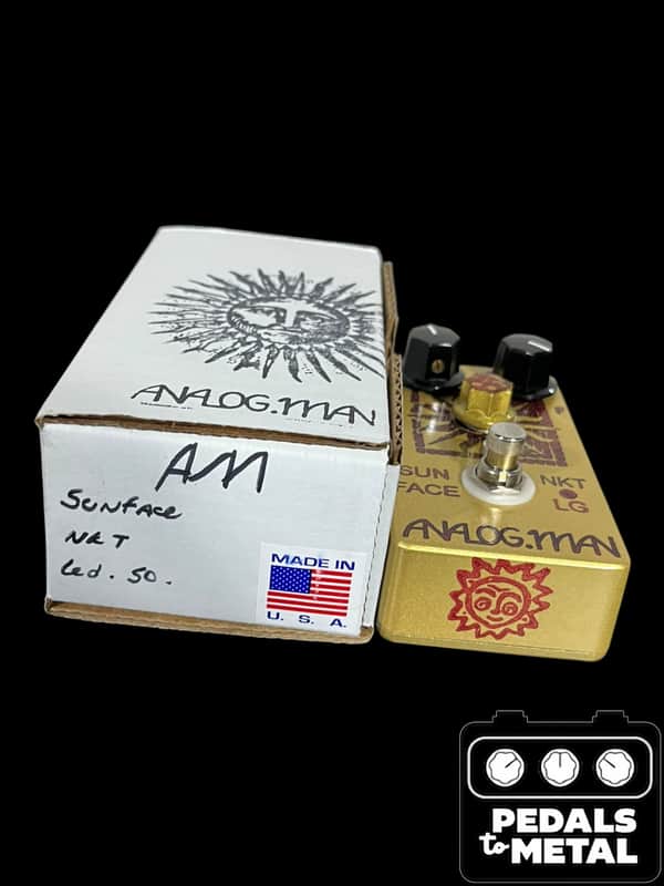 Analogman Sun Face Red Dot NKT LG Low Gain Germanium Fuzz with Sun Dial Knob 2023 - Present - Gold X16794 image 1