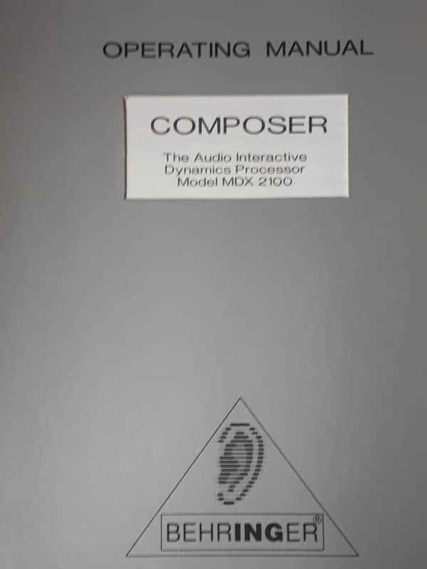 Operating Manual for Behringer Composer MDX 2100 in English and German1995 image 1