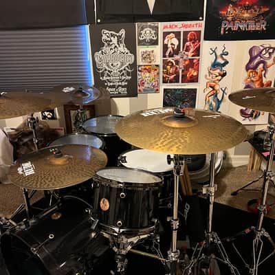 Honest Abe 4-Piece Aluminum Drum Kit , Midnight Black Sparkle, 20/12/14/16 — USA Made image 18