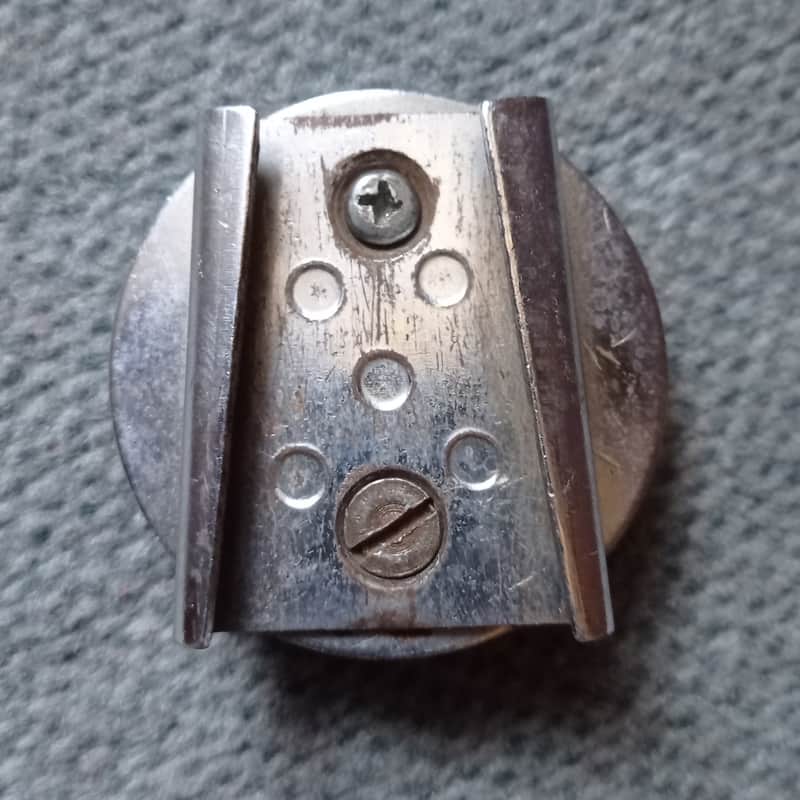 Slingerland Gretsch/ Slingerland slot-style Clip slide Tom mount 60s-70s - Vintage Chrome image 1