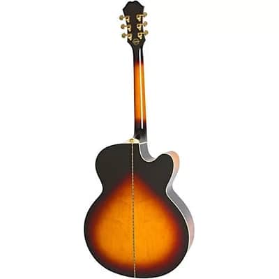 Epiphone J-200EC Studio Left-handed Acoustic-Electric Guitar - Vintage Sunburst image 2