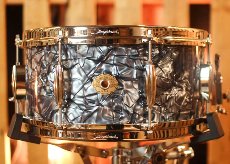 Slingerland 6.5x14 Radio King Artist Black Diamond Pearl Snare Drum image 1