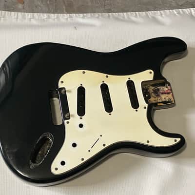 1990 USA Fender American Stratocaster Black Guitar Body 2 Post Tremolo Ready image 4