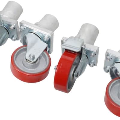 Prox StageQ Locking Staging 10" Height Stage Legs w/ 5" Rubber Steel Caster, 4qt image 1