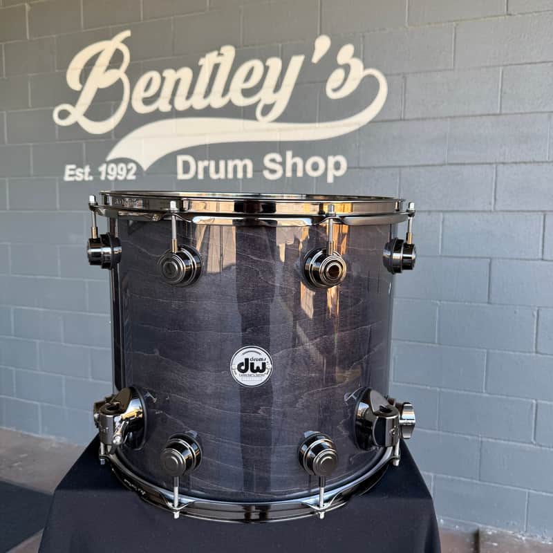 DW Collector's Series Standard Maple 13x15" Floor Tom in Ebony Stain Gloss Lacquer Custom w/ Black Nickel Hardware (Rm4) image 1