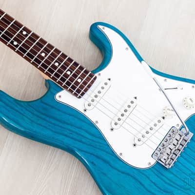 2012 Fender '62 Stratocaster ST62/ASH/MH Transparent Blue + Headstock, Near-Mint, Japan MIJ image 6