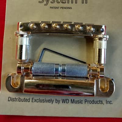 TonePros LPGM02/GLD Locking Metric "Tune-O- Matic" Bridge & Tailpiece- Gold image 1