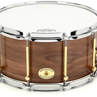 Noble & Cooley Solid Shell Walnut Snare Drum - 7 x 14-inch - Natural Satin with Brass Hardware image 2