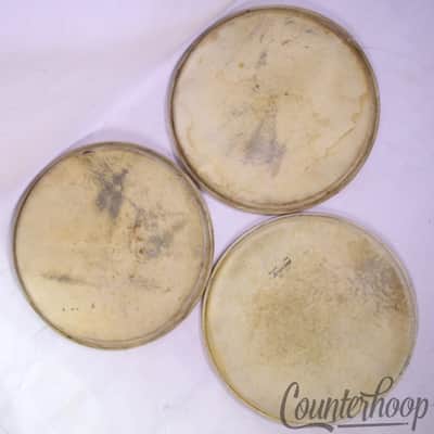 *Slingerland 3x Radio King 13" Tom Drum Calf Skin Heads Batter/Resonant Set 40s* image 1