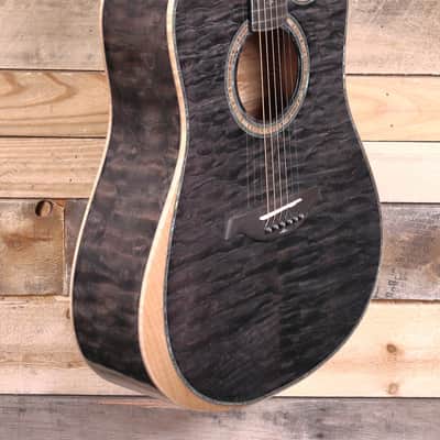 B.C. Rich Prophecy Series Acoustic/Electric Guitar Smoke Black Quilt w/ Case image 2