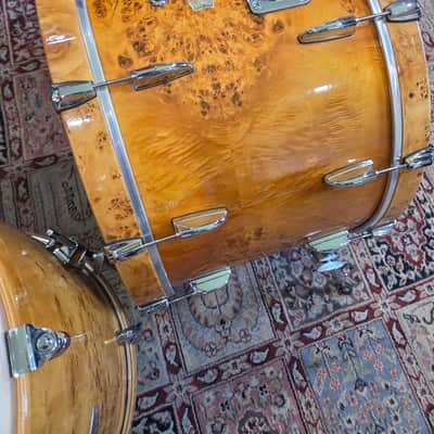 Yamaha Stage Custom/Beech Custom 4 Piece Shell Pack 14x12, 18x16, 20x18, 24x15 - Mapa Burl Veneer (C013-85) image 10