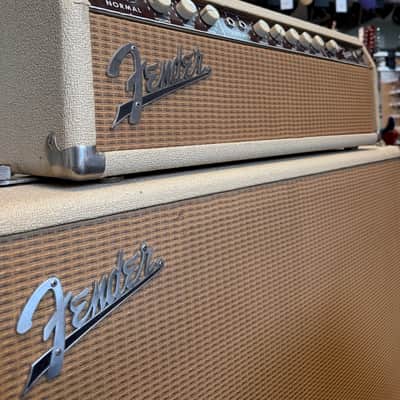 Fender Bandmaster 1963 - White Tolex Oxblood Panel Piggyback image 3