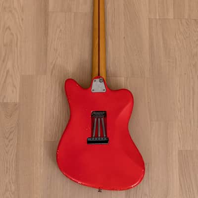 1997 Squier by Fender Super-Sonic Electric Guitar Vista Series Fiesta Red, Japan CIJ image 3