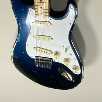 1983 E-Series USA Fender Stratocaster Neck  Hardtail MJT Lake Placid Blue Pine Body image 11