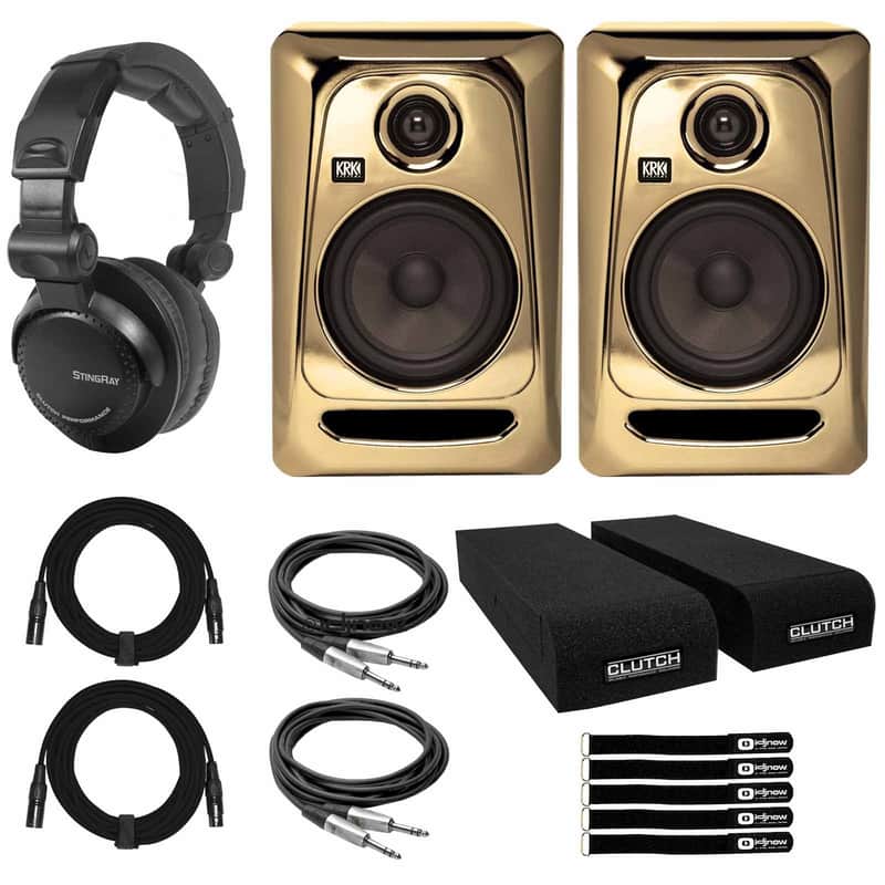 KRK Rokit RP5G3 5" Powered Limited Edition Gold Studio Monitor Speakers Pack image 1